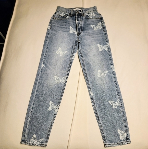 Pacsun Eco Ultra High Rise Butterfly Slim Fit Jeans 23 - Picture 8 of 12